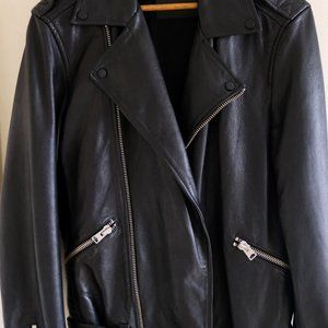 Allsaints Belted Leather Motorcycle Jacket XS